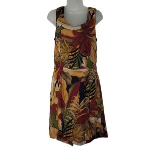 Tropical Print Sleeveless Jumpsuit